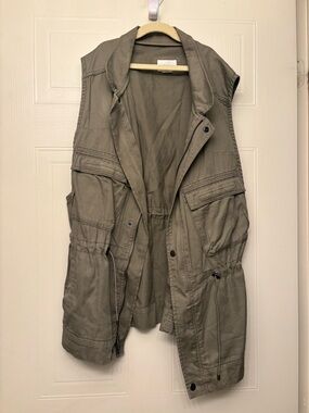 Club Monaco Sleeveless Utility Vest - Olive Green